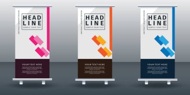 Pankart dizayn şablonu tasarımını katla. Sancak Vektörü illüstrasyonu