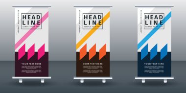 Pankart dizayn şablonu tasarımını katla. Sancak Vektörü illüstrasyonu