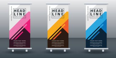 Pankart dizayn şablonunu katla. Modern Tasarım. Vektör illüstrasyonu