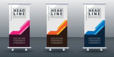 Pankart dizayn şablonunu katla. Modern Tasarım. Vektör illüstrasyonu