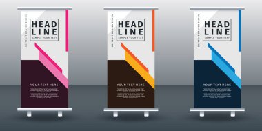 Pankart dizayn şablonunu katla. Modern Tasarım. Vektör illüstrasyonu