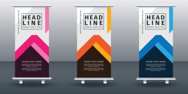 Pankart dizayn şablonunu katla. Modern Tasarım. Vektör illüstrasyonu