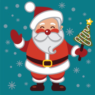 Web Noel Baba Renk Çizimi. Vektör grafikleri. Şekillendirme. Noel