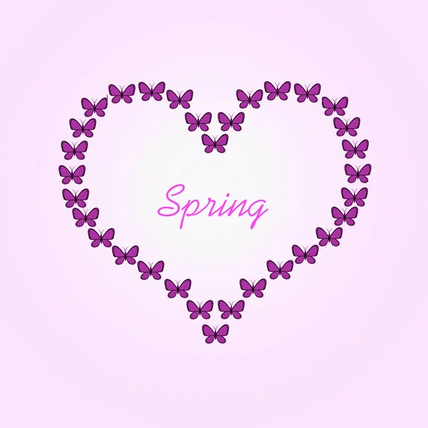 Herzförmige Schmetterlingsflug, rosa und schwarze Schmetterlinge mit — Stockfoto