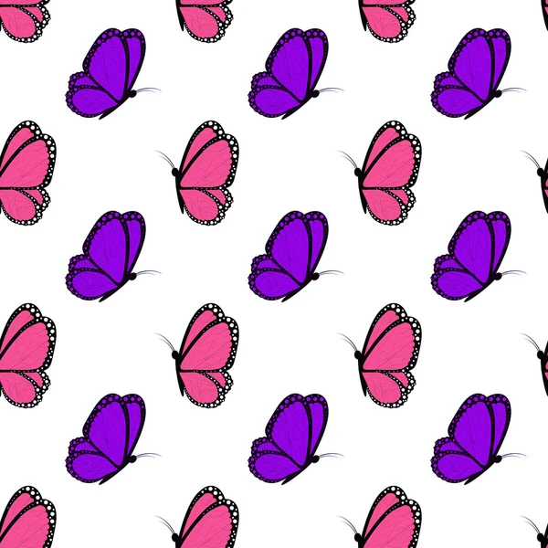 Leuchtend rosa und violette Schmetterlinge — Stockfoto
