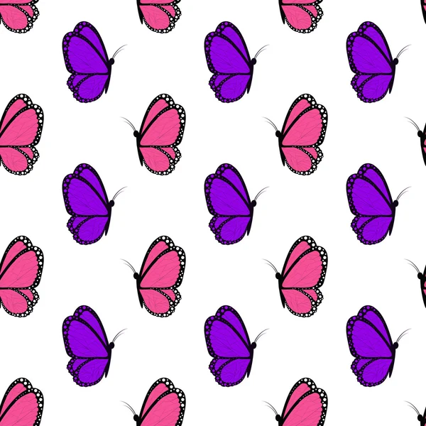 Ярко-розовые и фиолетовые бабочки — стоковое фото