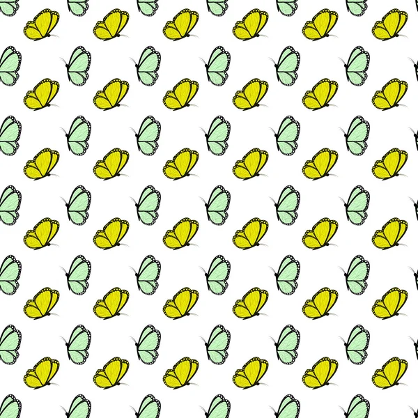 yeşil, sarı, siyah kelebekler