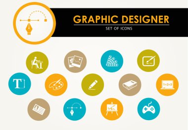 Set - grafik tasarımcı vol.1 simgeler vektör
