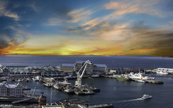 Beira Mar Porto Pôr Sol Cidade Cabo África Sul — Fotografia de Stock