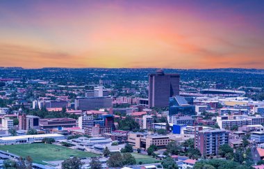 Özgür Güney Afrika 'da alacakaranlığın panoramik hava görüntüsü