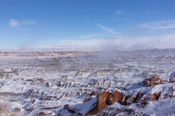 Küçük Boyalı Çölde kar Arizona 'da Mart 2021' de alındı