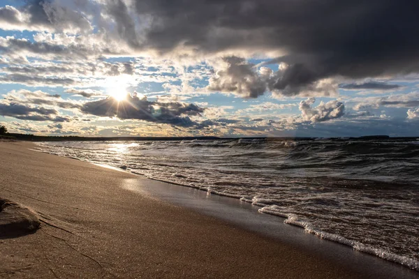 Nuages Sur Lac Supérieur Train Michigan Août 2021 — Photo