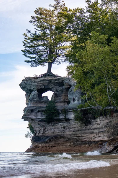 Kapell Rock Föreställda Stenar National Lakeshore Michigan September 2021 — Stockfoto