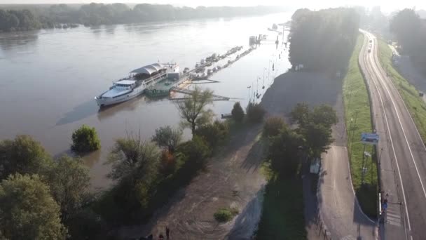 River Po flood, Boretto 2020, italy — Stock Video