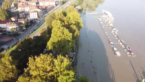 波河洪水，Boretto 2020，意大利 — 图库视频影像