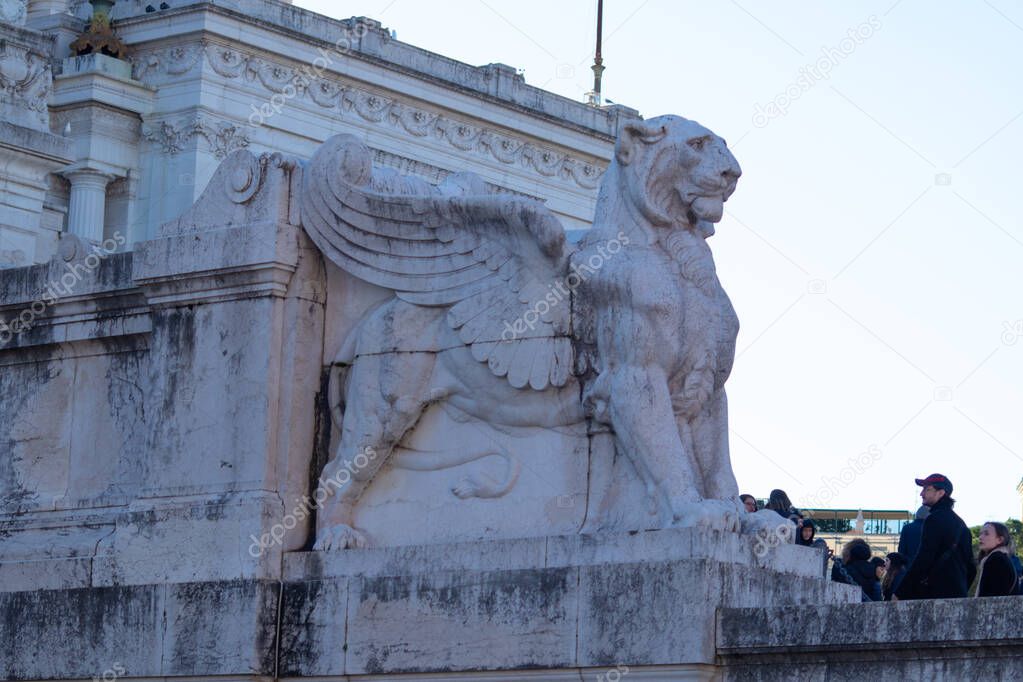 Details of Altare della Patria monument, Rome, Italy. High quality photo