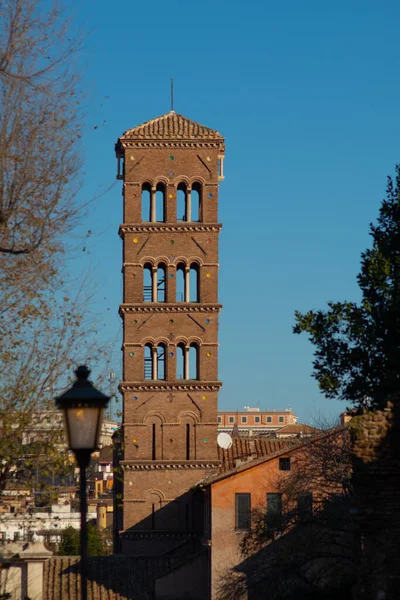 Detalhes Basílica Santa Francesca Romana Roma Itália Foto Alta Qualidade — Fotografia de Stock