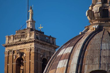 Chiesa Santi Luca e Martina Martiri 'nin detayları, Roma İtalya. Yüksek kalite fotoğraf
