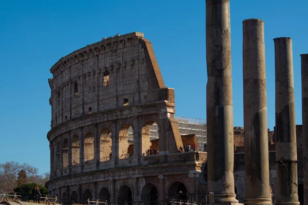 Kilátás Római Colosseum Roman Colosseum Róma Lazio Olaszország Kiváló Minőségű — Stock Fotó