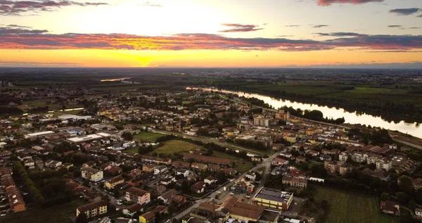 Luchtfoto van Boretto, Emilia Romagna. Italië — Stockfoto