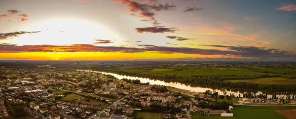 Aerial view of Boretto, Emilia Romagna. Italy — Stock Photo, Image