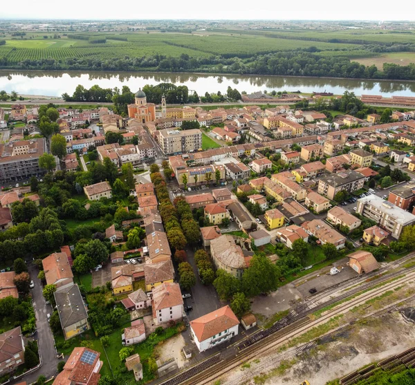 Luchtfoto van Boretto, Emilia Romagna. Italië — Stockfoto