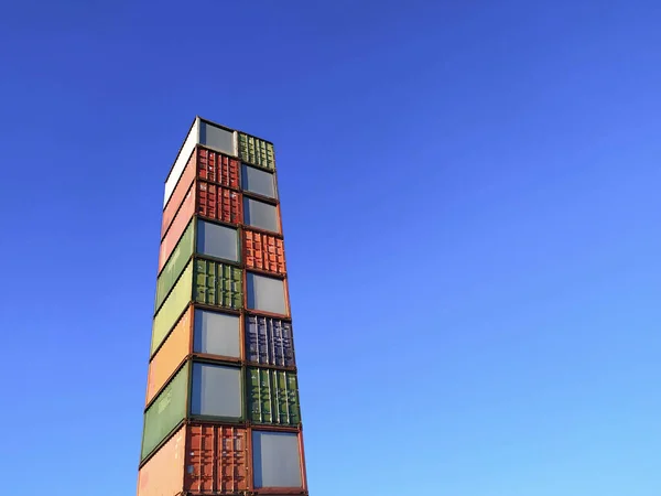 Torre Contenedores Multicolor Edificio Habitable Italia Foto Alta Calidad —  Fotos de Stock
