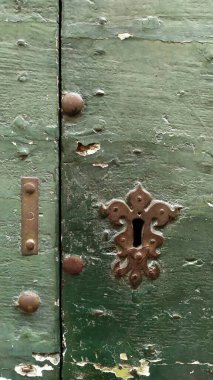 Eski ortaçağ kapısı detayları, Parma şehri, İtalya. Yüksek kalite fotoğraf