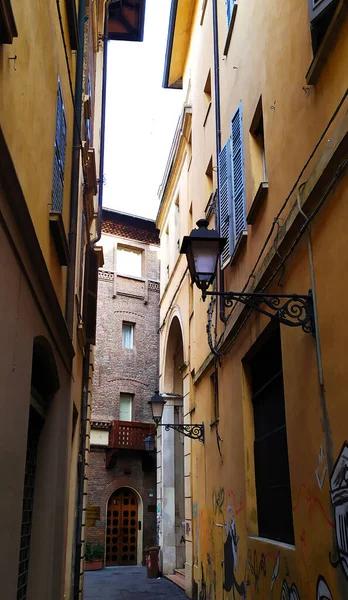 Rua Medieval Centro Histórico Reggio Emilia Itália Foto Alta Qualidade — Fotografia de Stock