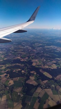 Almanya 'nın uçağın penceresinden manzarası