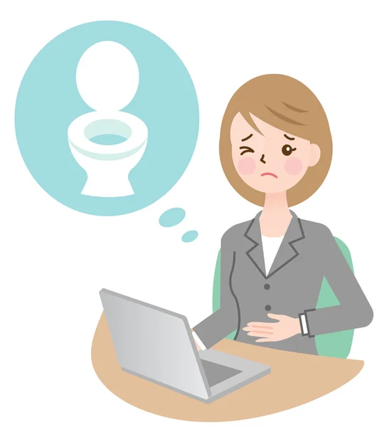 Businesswoman wants to go to the bathroom — Stock Vector