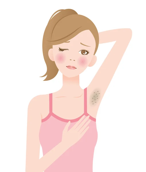 Hair removal darkened armpits — Stock Vector