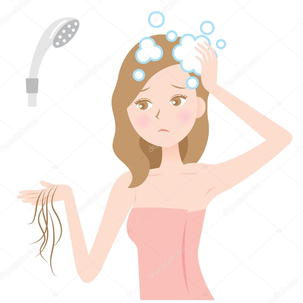 Hair loss woman shampoo Stock Vector Image by ©mug5 113725168