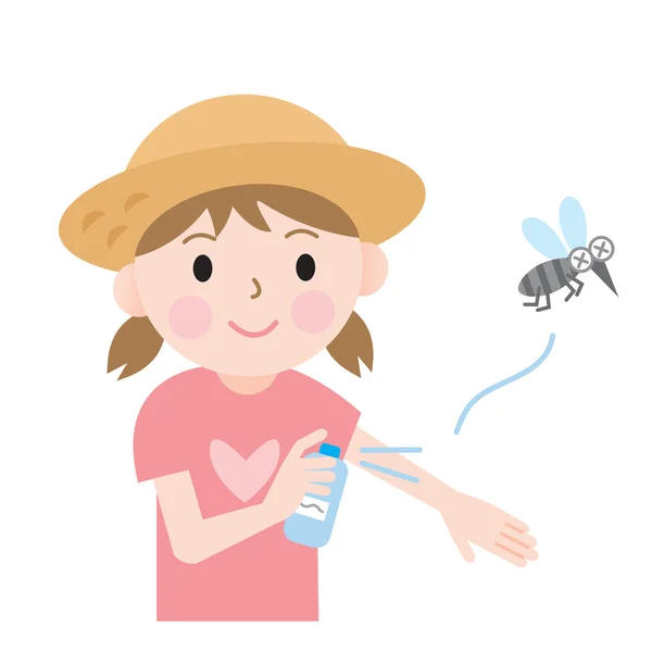 Insect repellent kid — Stock Vector