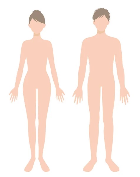 남녀의 전체가 예이다 아름다움 과건강 — 스톡 벡터