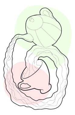 Çaydanlık fincana çay doldurur. Doodle tarzı poster