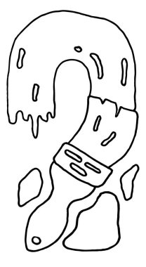 Karalama biçiminde fırça etiketini boya