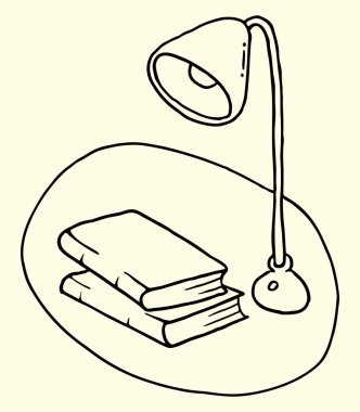 Lamba ve kitaplar. Çizim biçimi