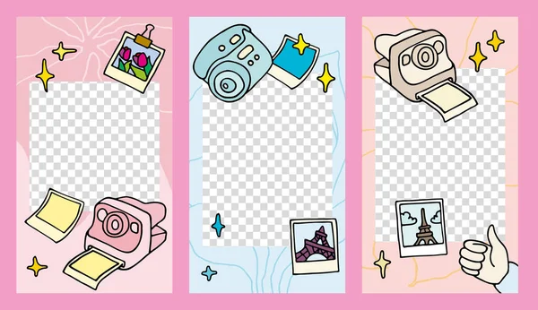 Cute Editable Template Social Networks Stories Vector Illustration Design Backgrounds — Stock Vector