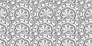 Vektör soyut çiçek deseni. Doodle tarzında mandala. Vektör EPS 10