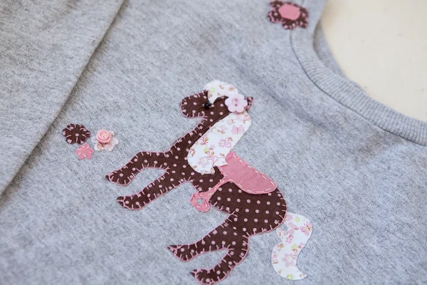 Cute poney on gray tshirt