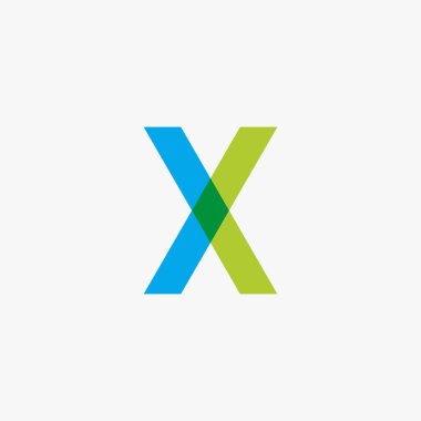 X harfi şirin logo. Soyut Vektör Tasarımı