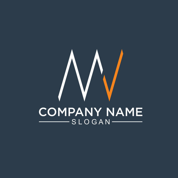 абстрактный минималистический логотип, инициалы mv для компании и т.д..
