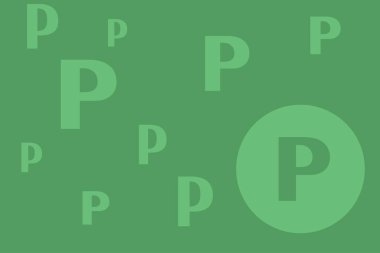 Sanat eserlerinde, parlak yeşil bir arkaplan karşısında gösterilen sayısız harf P 'leri dikkat çeken oyuncu ve modern bir görsel kompozisyon oluşturur..