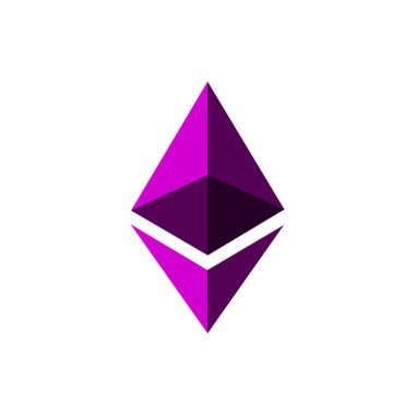 A striking geometric shape with a purple gradient symbolizes the essence of blockchain technology and the cryptocurrency movement. The design reflects modern digital finance trends.