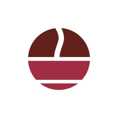 A minimalistic logo showcases a circular design with layered brown and maroon colors, hinting at a coffee cup silhouette. Its simplicity is eye-catching and modern.