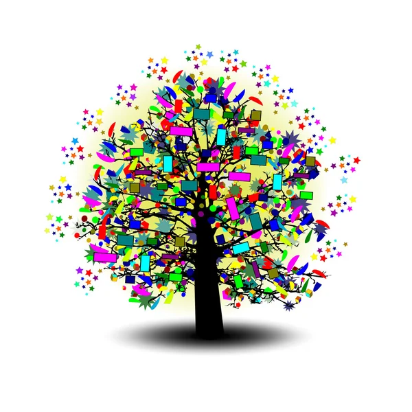 Albero colorato, illustrazione vettoriale — Vettoriale Stock