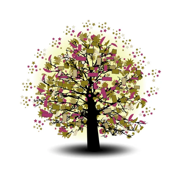 Árbol colorido, ilustración vectorial — Vector de stock