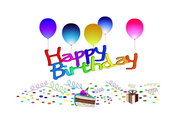 Feliz Cumpleaños Felicitaciones Tarjeta — Vector de stock