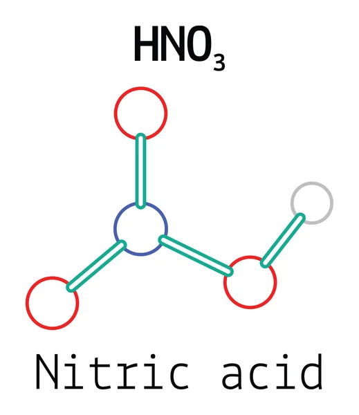 Molécula de ácido nítrico HNO3 — Vector de stock